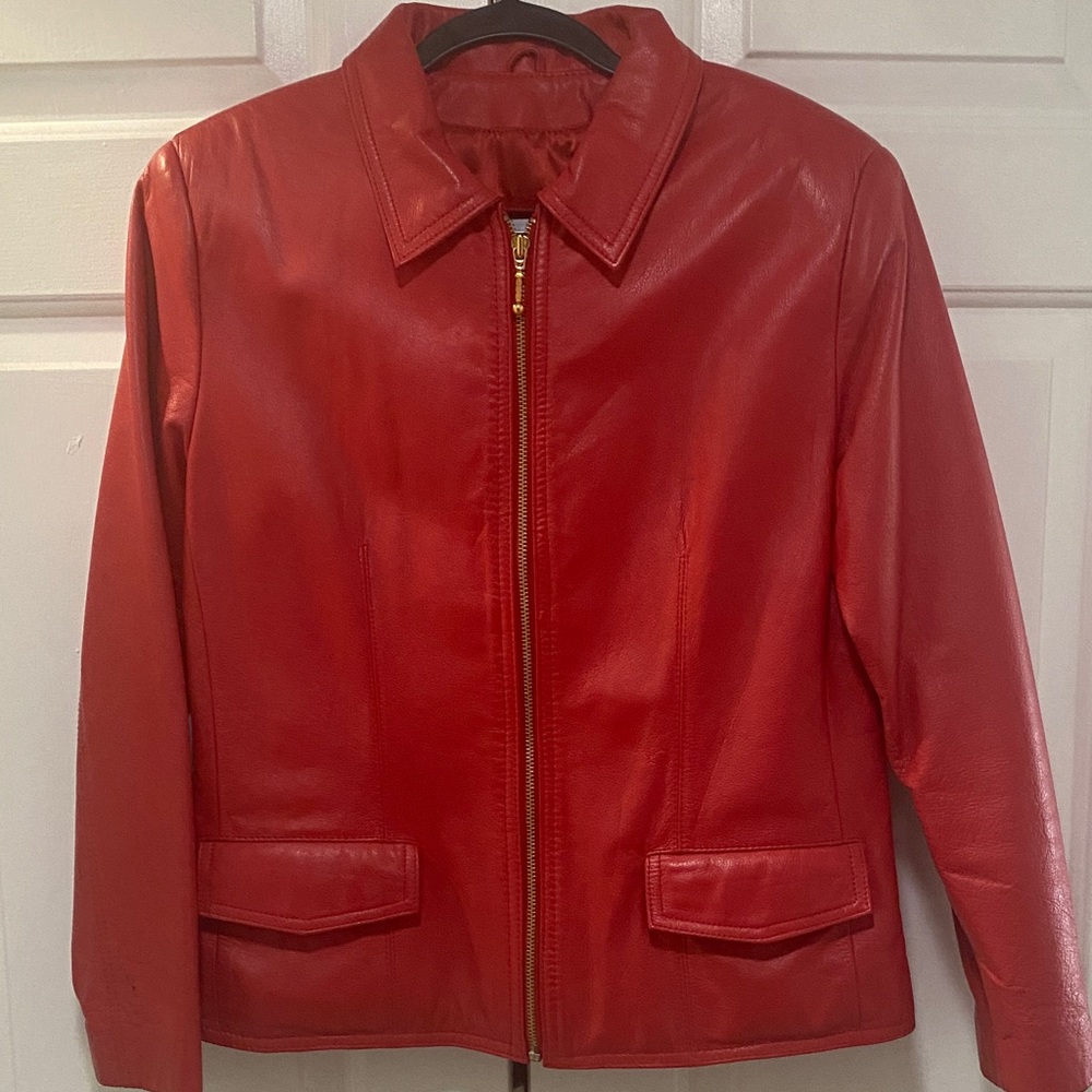 Maxima Vibrant Red Leather Jacket